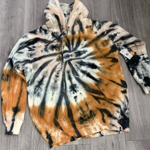 Outer Banks Volcom Tie-Dye Hoodie - Black and Orange